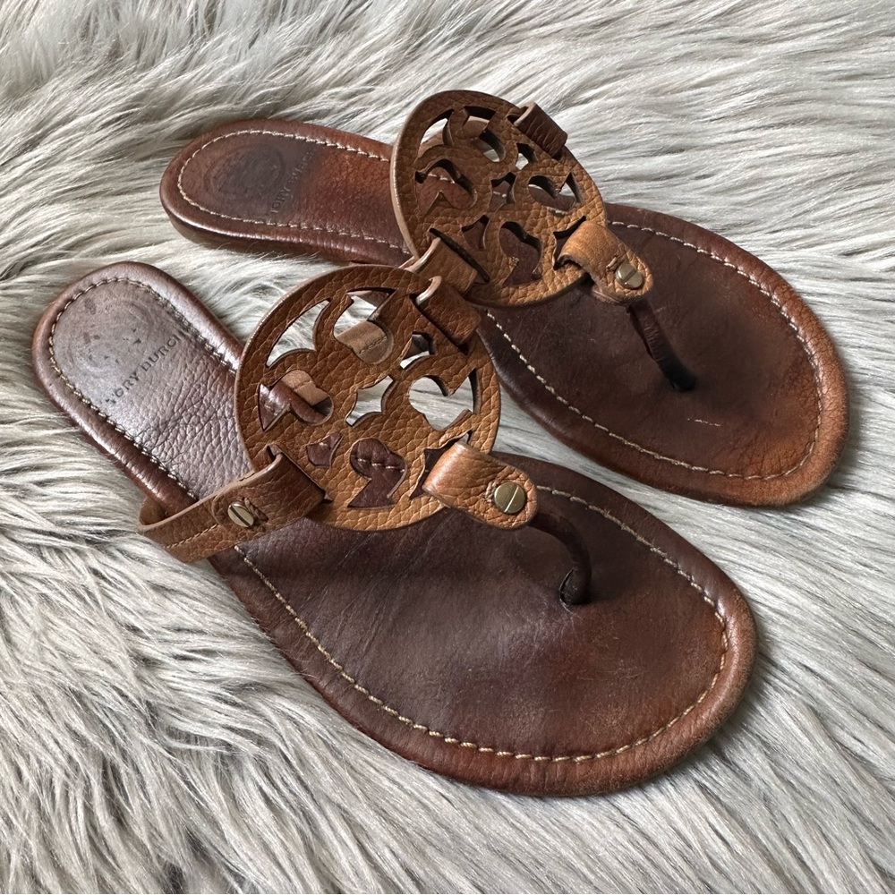 Tory Burch Tan Leather Millers